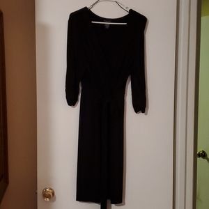 Black dress with waist ties